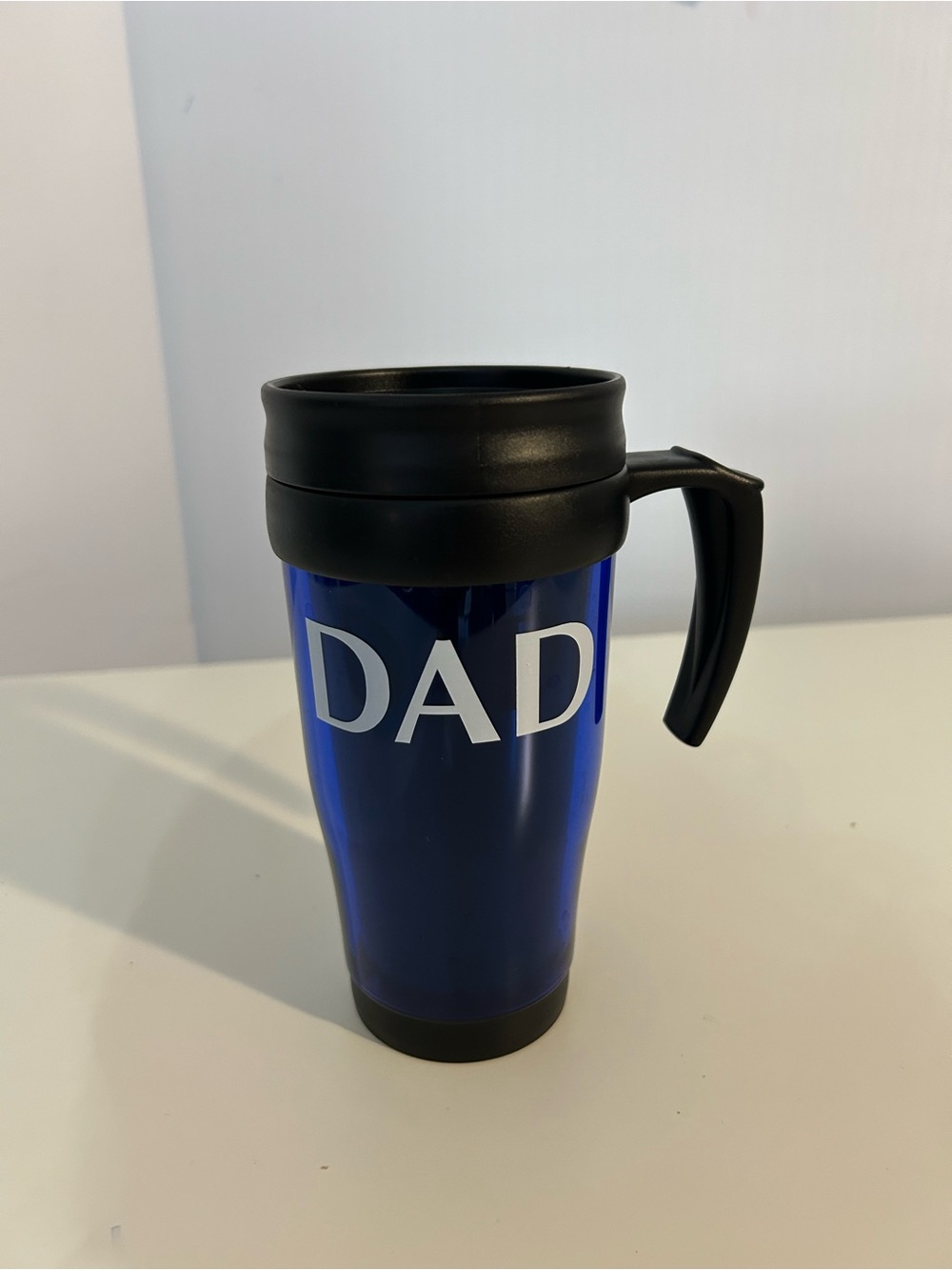 DAD Blue Travel Mug with Handle